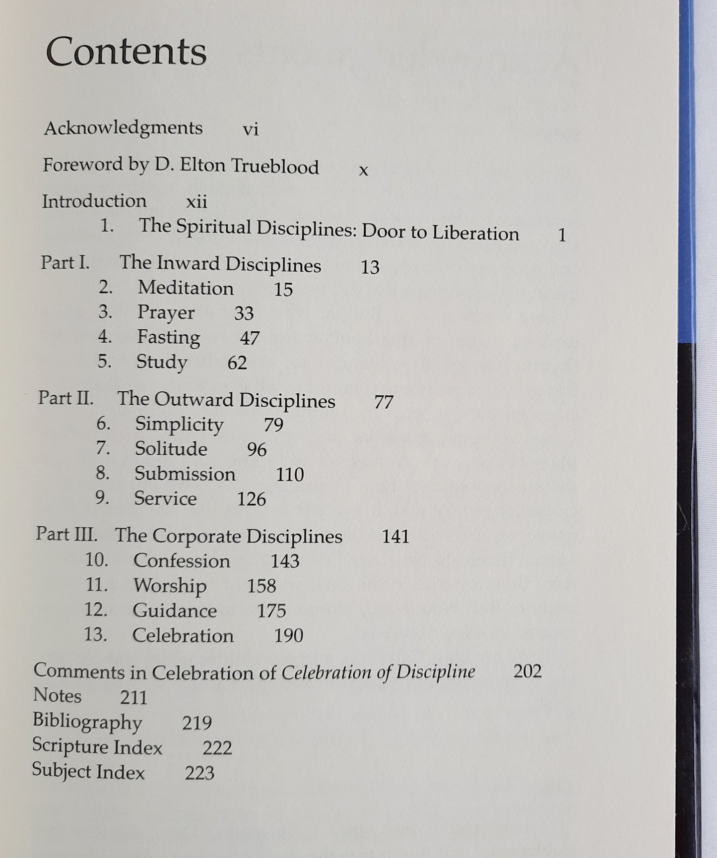 Celebration of Discipline: The Path to Spiritual Growth by Richard J. Foster (Very good, 1988, HC, 228 pages, HarperCollins)