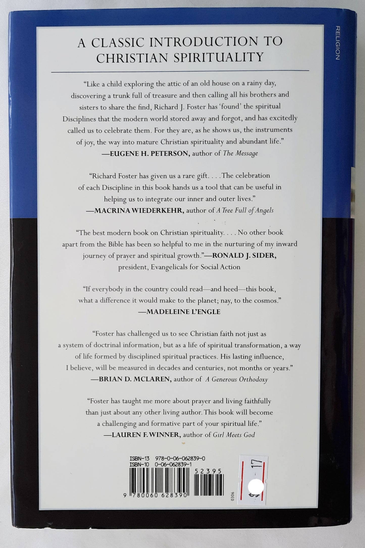 Celebration of Discipline: The Path to Spiritual Growth by Richard J. Foster (Very good, 1988, HC, 228 pages, HarperCollins)