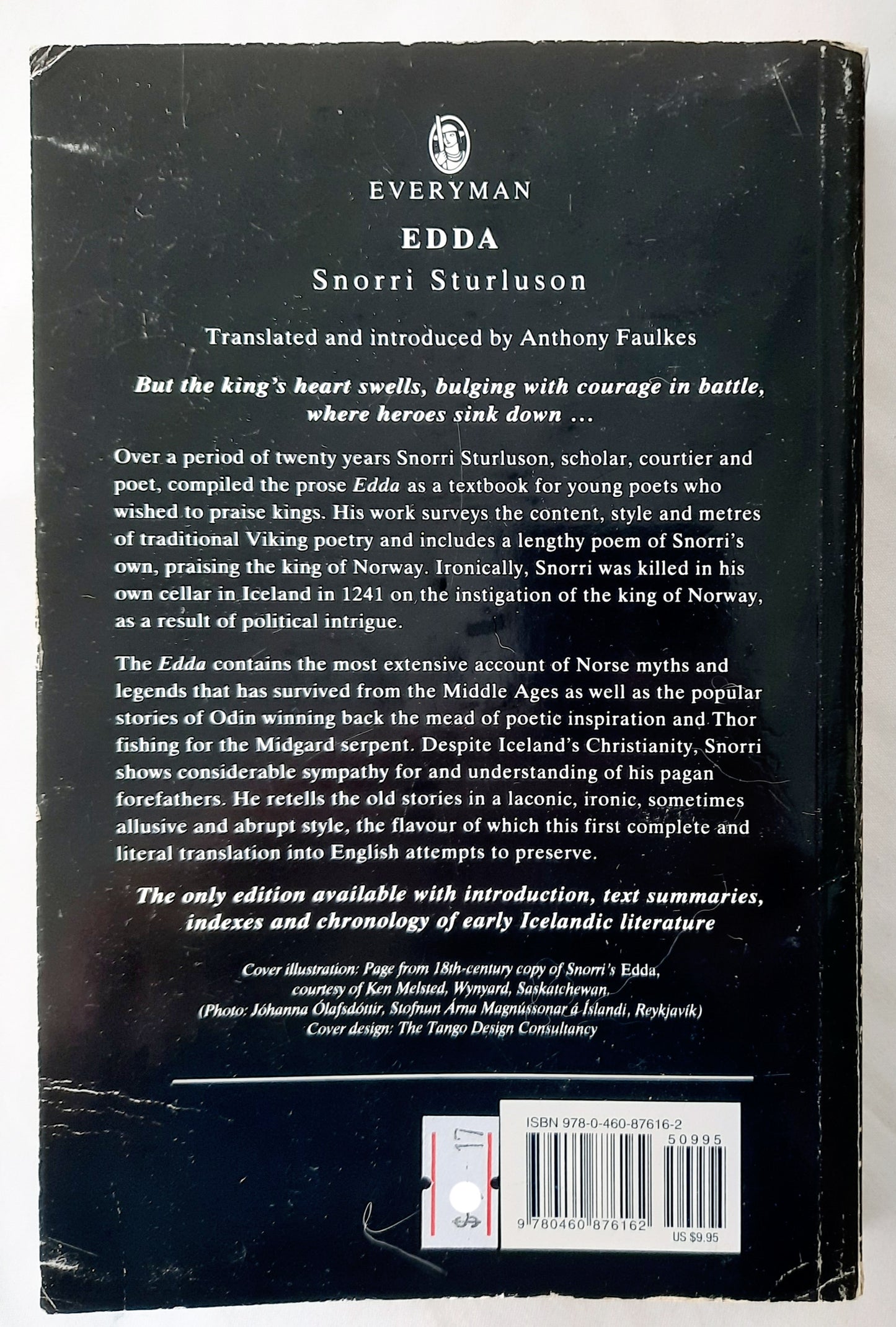 Edda by Snorri Sturluson; Anthony Faulkes (Very Good, Pbk, 1995, Everyman, 260 pages)