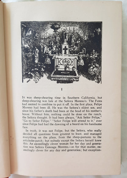 Ramona by Helen Hunt Jackson (Good, 1912, HC, 424 pages, Little, Brown and Company)