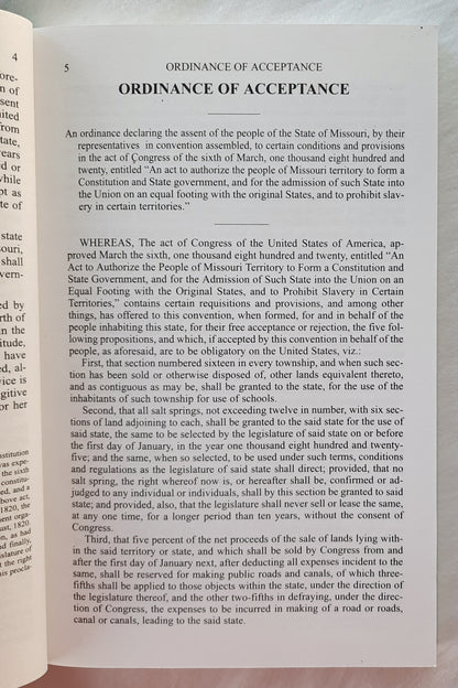 Constitution: State of Missouri published by Matt Blunt, Secretary of State (Like new, Pbk, 2002)