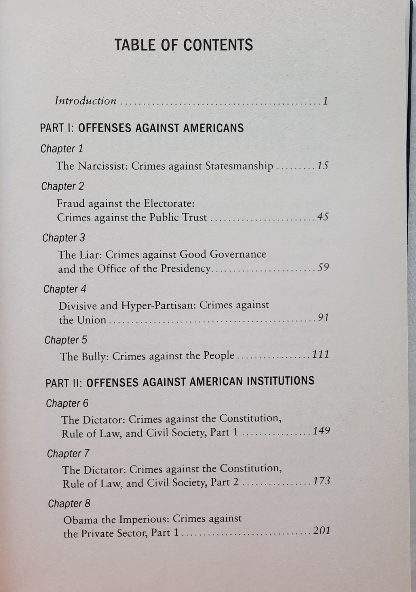 Crimes Against Liberty: An Indictment of President Barack Obama by David Limbaugh (Very good, 2010, HC, 503 pages, Regnery Pub.)