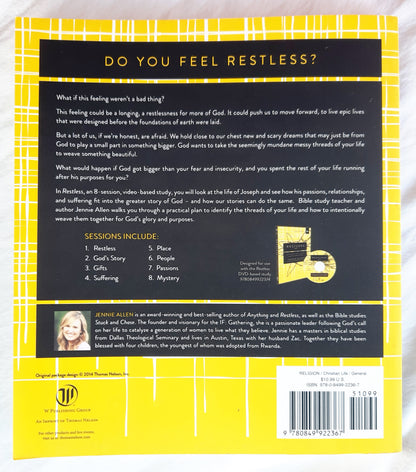 Restless Study: Because You Were Made for More by Jennie Allen (Like new, 2013, Pbk, 186pages, W Publishing Group)