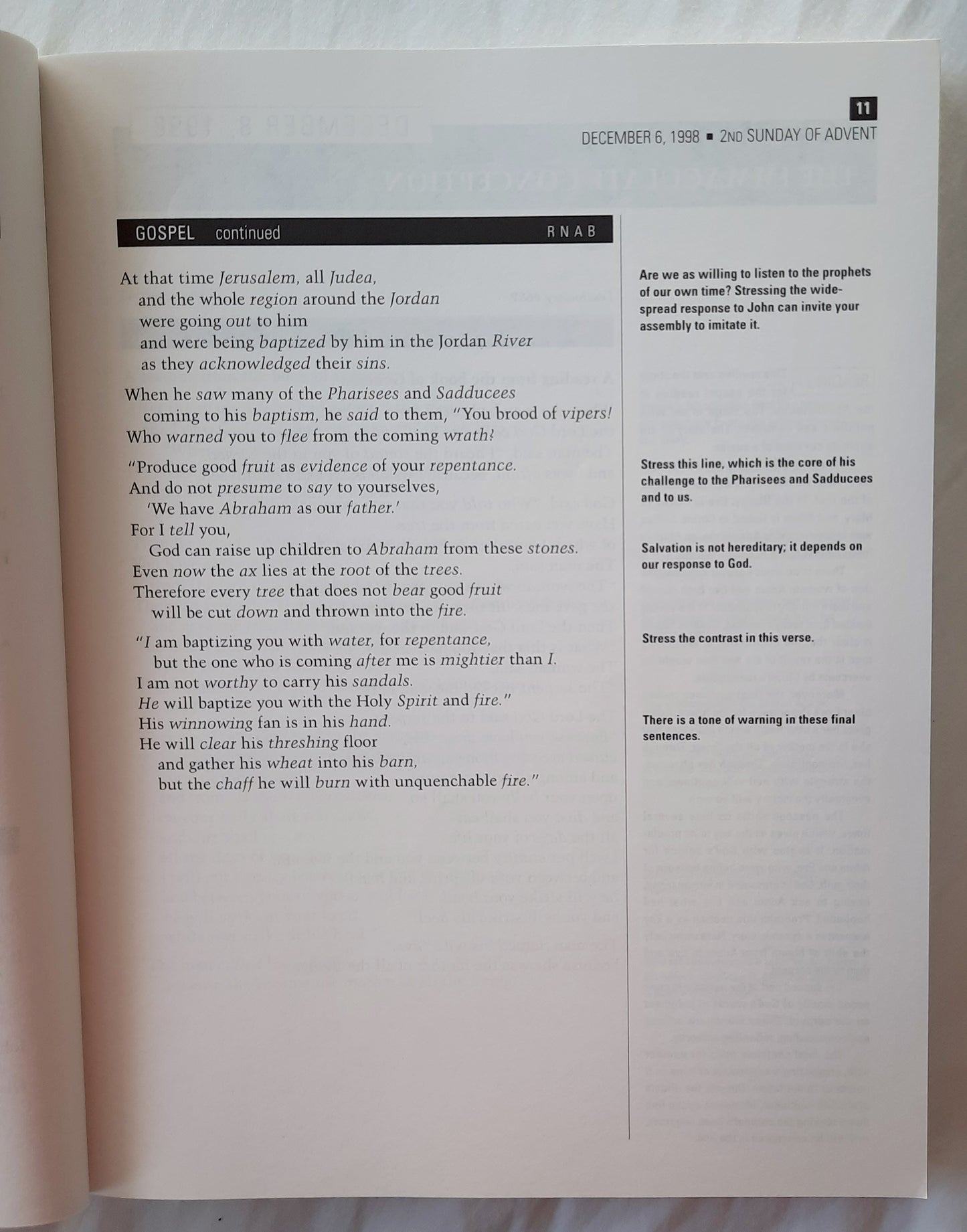 Workbook for Lectors and Gospel Readers 1999 by Lawrence E. Mick (Very Good, 1998, Pbk, 418 pages, Liturgy Training Pub.)