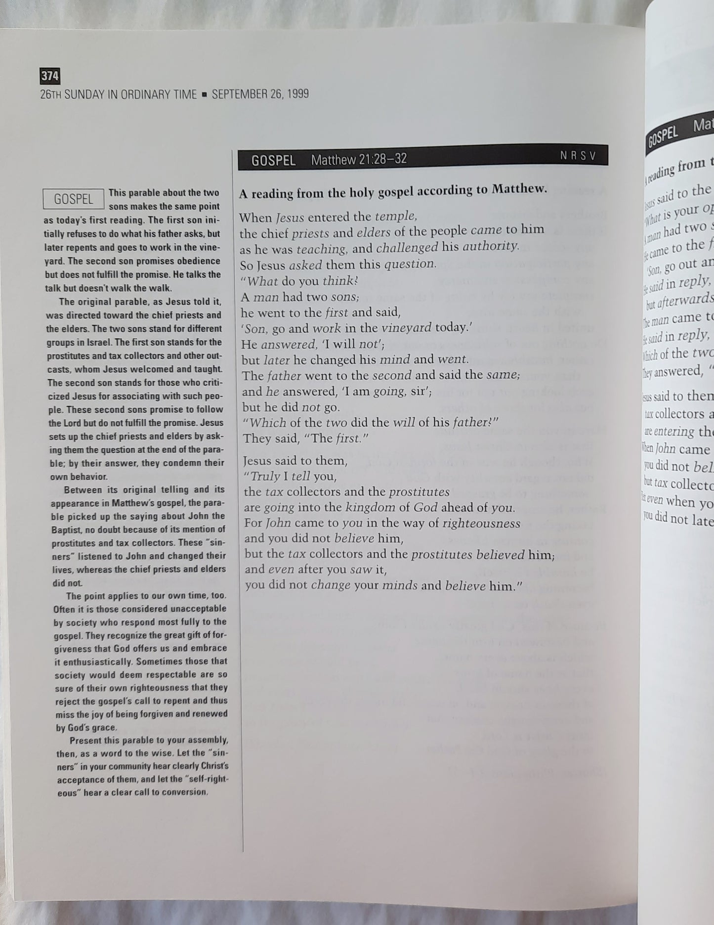 Workbook for Lectors and Gospel Readers 1999 by Lawrence E. Mick (Very Good, 1998, Pbk, 418 pages, Liturgy Training Pub.)