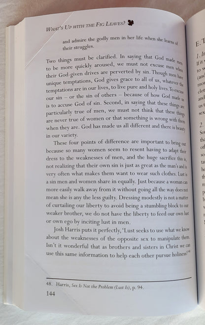 What's Up with the Fig Leaves? The Principles and Purposes of Modesty Uncovered by Heather Thieneman (Good, 2016, Pbk, Christian Focus, 213 pages)