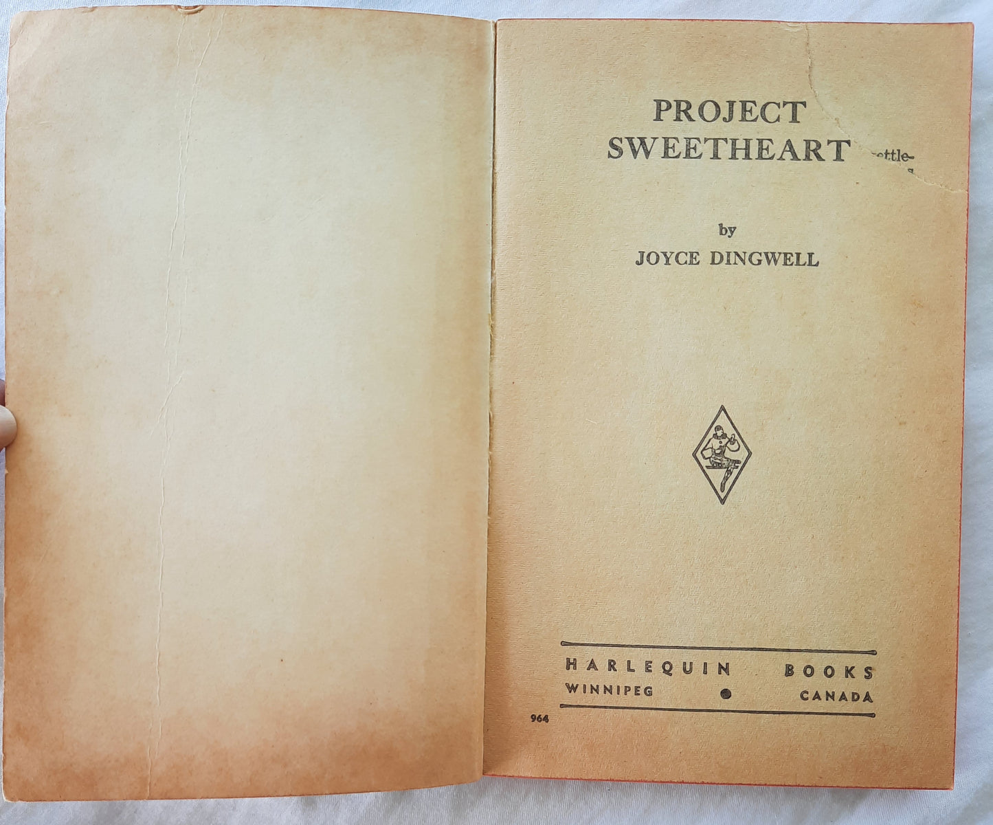 Project Sweetheart by Joyce Dingwell (Harlequin Romance, Good, 1965, Pbk, 191 pages)