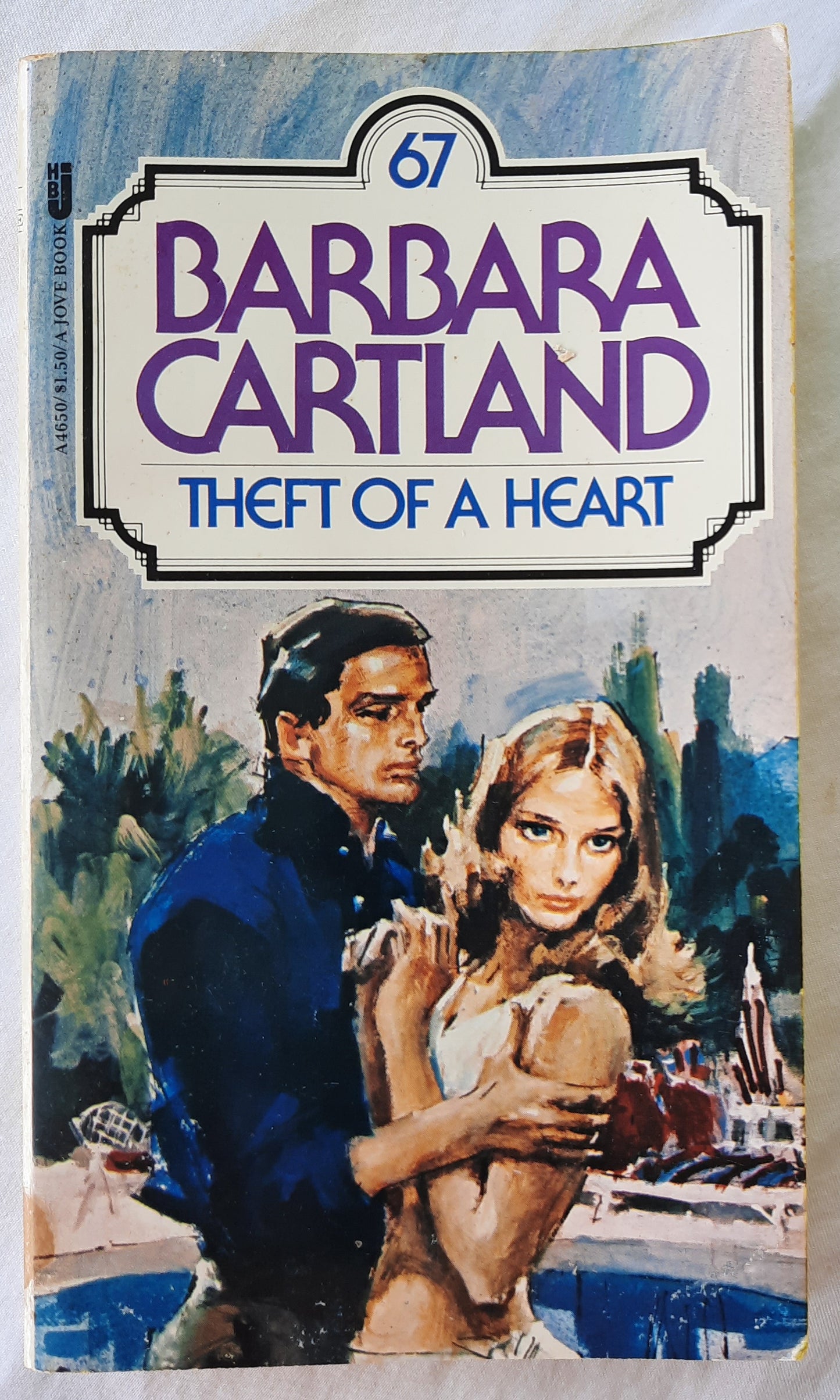 Theft of a Heart by Barbara Cartland (Very Good, 1978, Pbk, Jove HBJ, 224 pages)