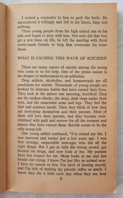 Suicide by David Wilkerson (Good, 1978, Pbk, 127 pages, David Wilkerson Publications)