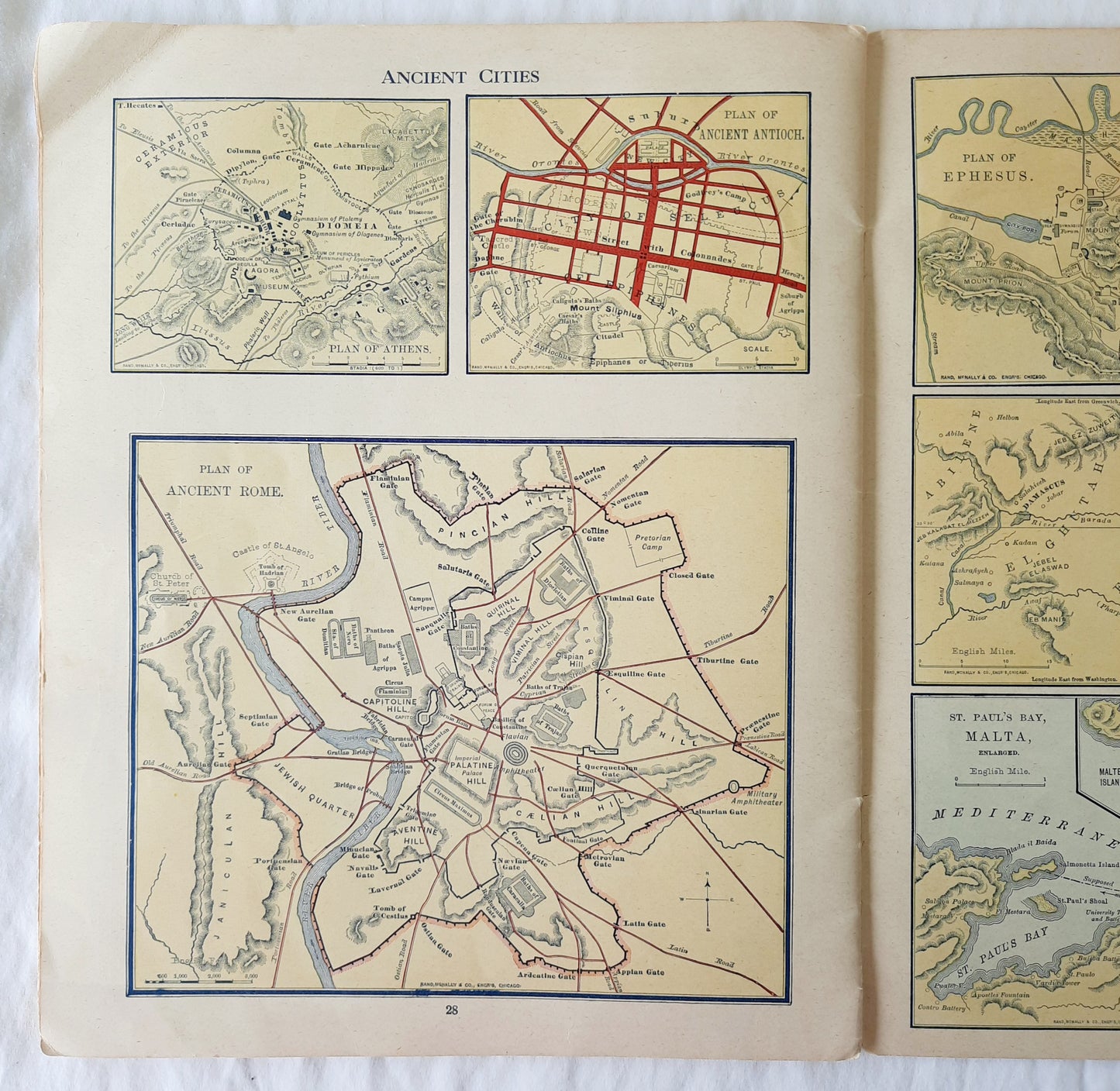 Historical Atlas of the Holy Land by Rand McNally (Good, 1938, Pbk, 32 pages)