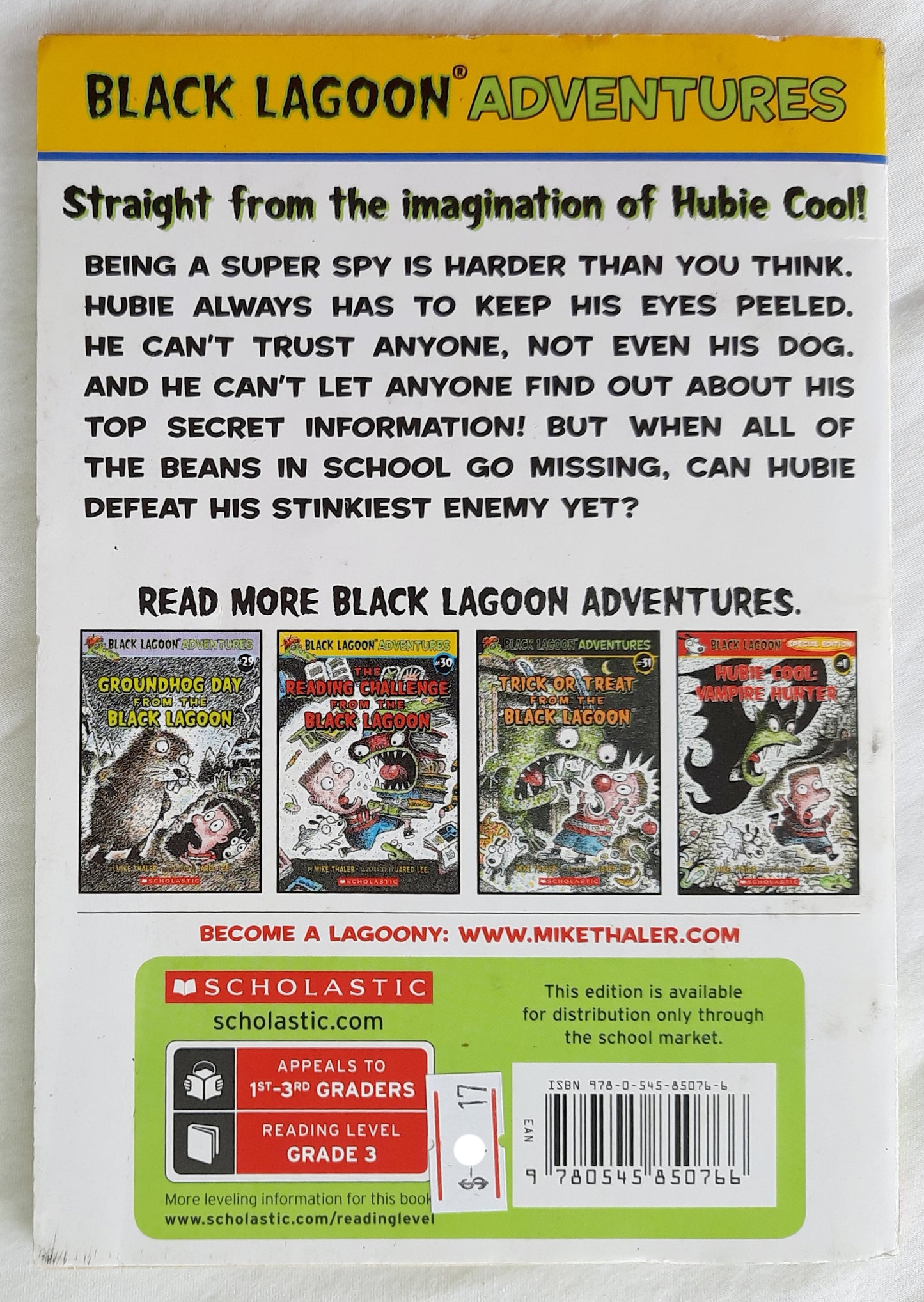 Black Lagoon Special Edition: Hubie Cool Super Spy by Mike Thaler; Jared Lee (Good, 2016, Pbk, Scholastic)