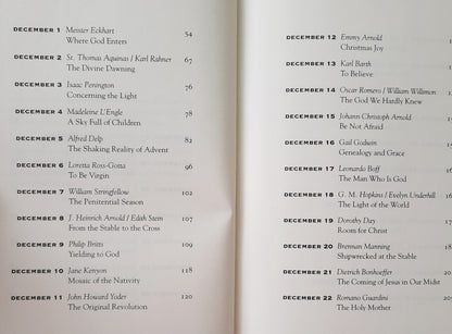 Watch for the Light: Readings for Advent and Christmas by Aquinas; Bonhoeffer; Dillard; Donne et.al. (Like new, 2001, HC, 328 pages, Plough Publishing)