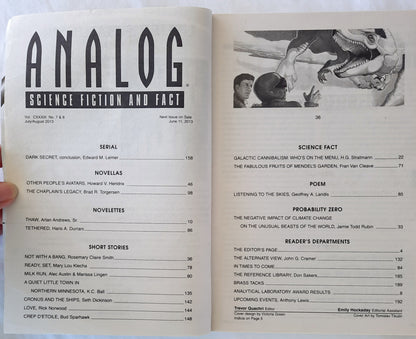 Analog: Science Fiction and Fact Magazine July/August 2013 by Dell Magazine (Very good, Pbk, 192 pages)