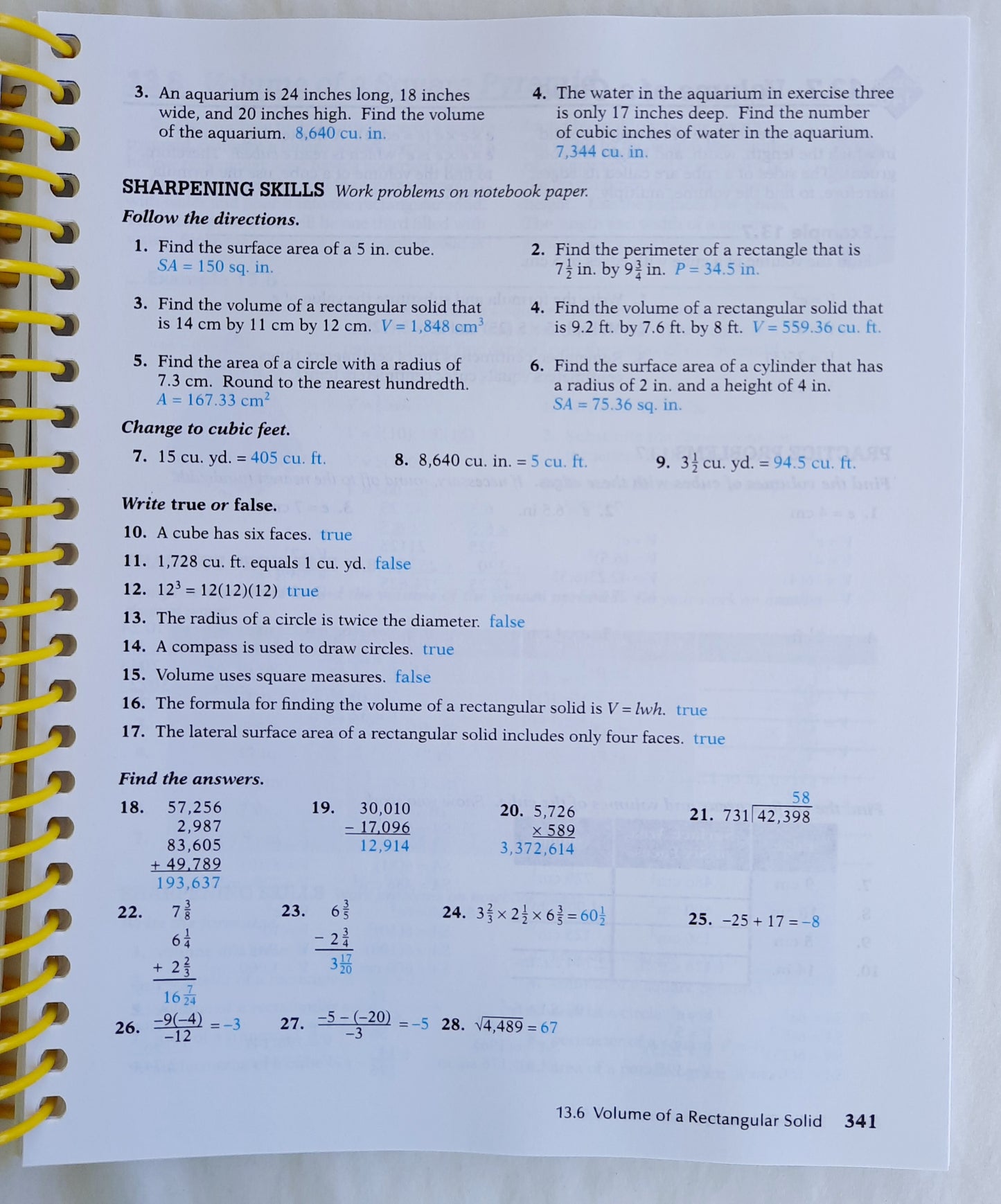 Abeka Basic Mathematics Work-Text Teacher Key 4th Edition (New, 2009, Spiral Pbk, 416 pages)