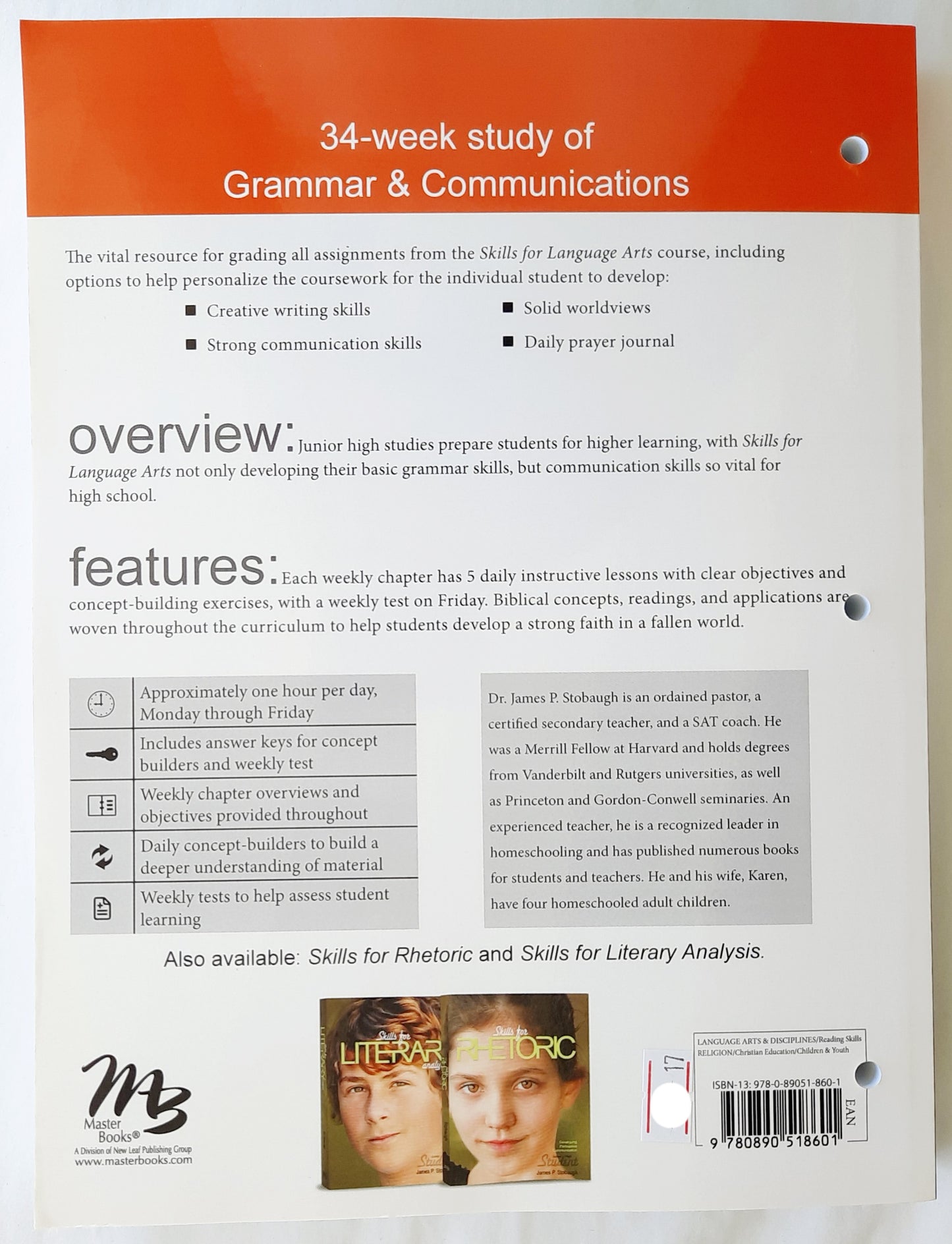 Skills For Language Arts Teacher Guide by James P. Stobaugh (New, 2018, Pbk, 405 pages, Master Books)