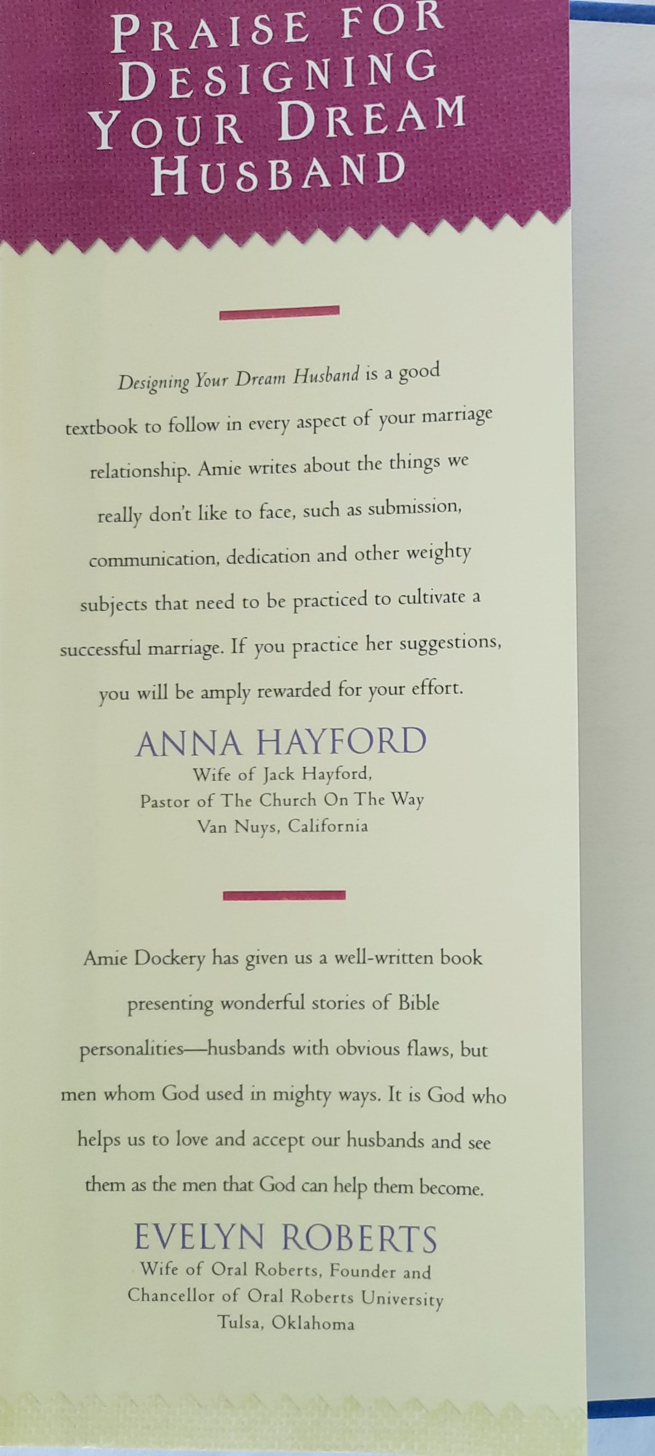 Designing Your Dream Husband by Amie Dockery (Like new, 2004, HC, 236 pages, Regal)