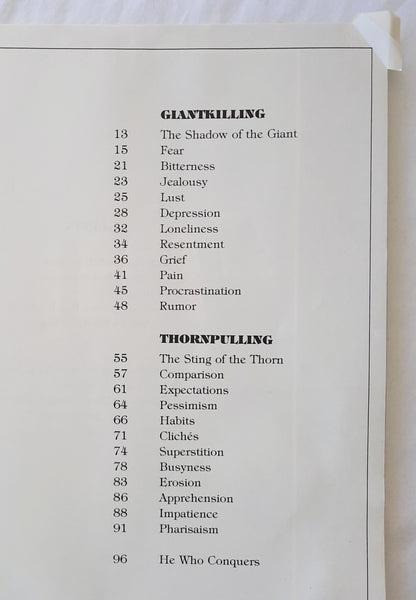 Killing Giants, Pulling Thorns by Charles R. Swindoll (Good, 1998, Pbk, 96 pages, Multnomah)