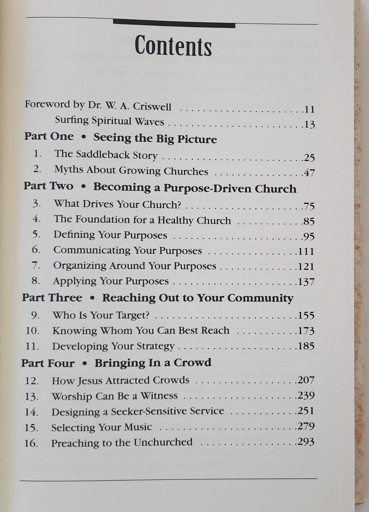 The Purpose Driven Church by Rick Warren (Good, 1995, HC, 400 pages, Zondervan)