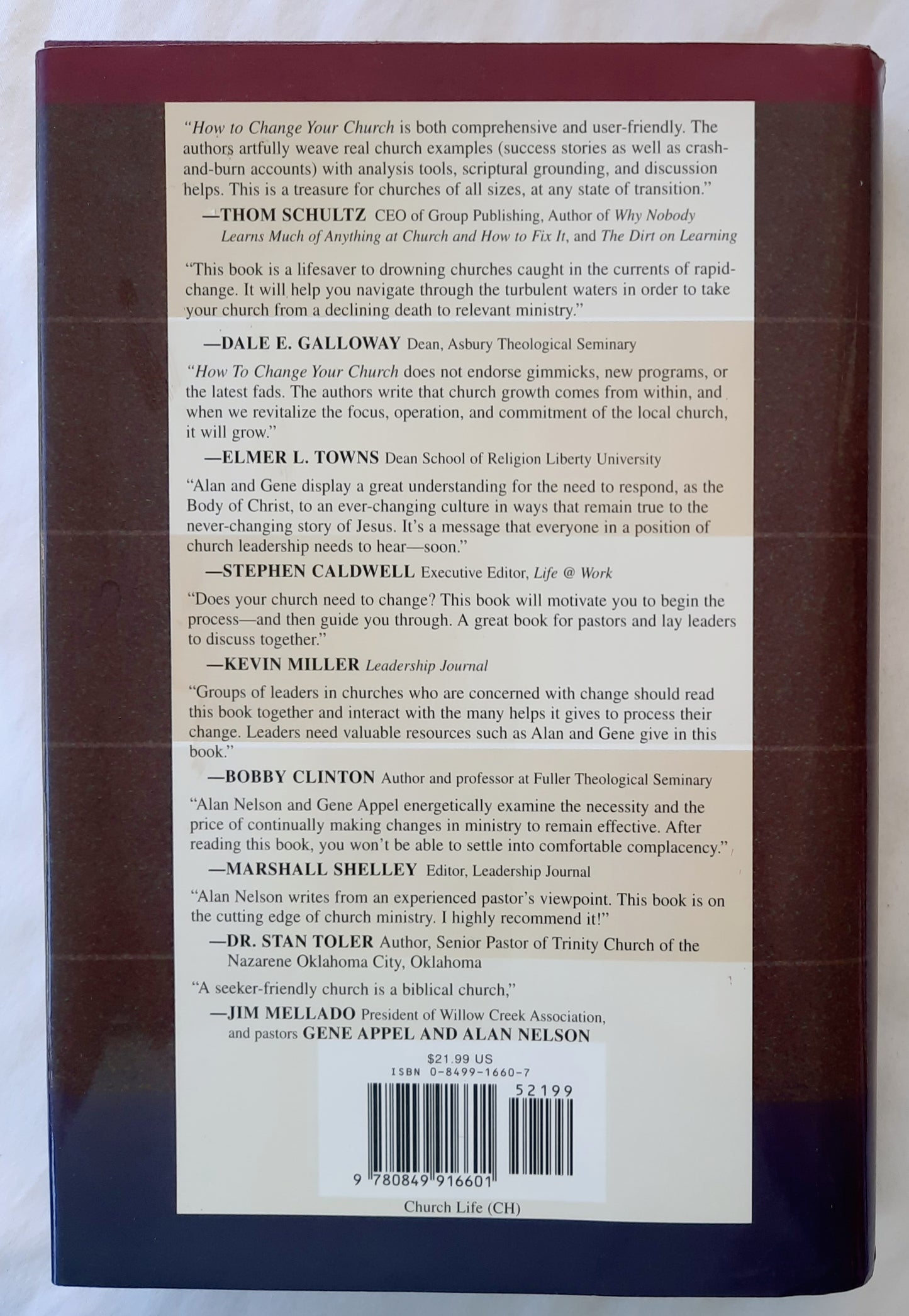 How to Change Your Church Without Killing It by Alan Nelson; Gene Appel (Good, 2000, HC, 353 pages, Word Pub.)