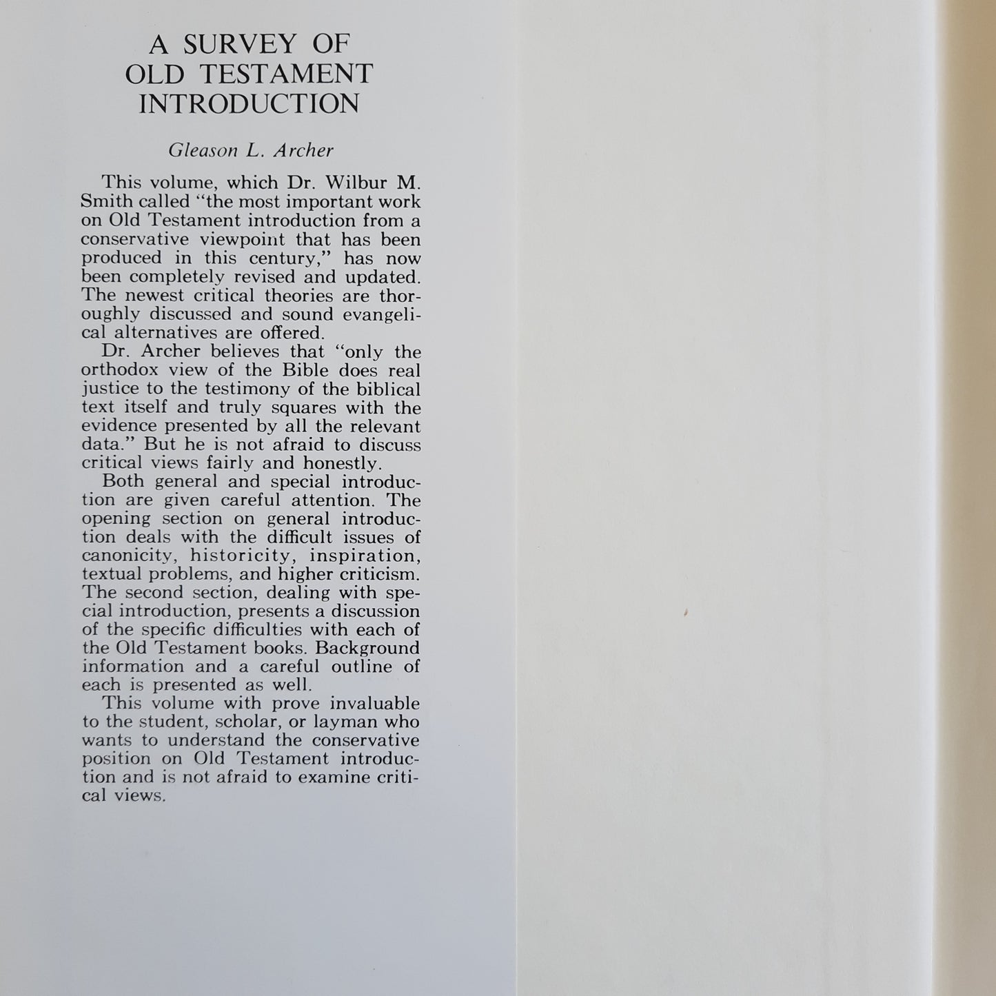 A Survey of Old Testament Introduction Revised Edition by Gleason L. Archer, Jr. (Good, 1980, HC, Mood Press, 528 pages)