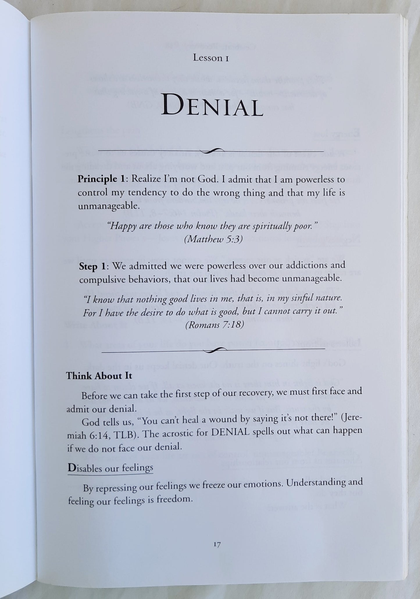 Stepping Out of Denial into God's Grace Participant's Guide 1 by John Baker (Very good, 1998, Pbk, 55 pages, Zondervan)