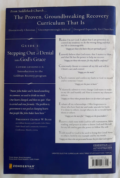 Stepping Out of Denial into God's Grace Participant's Guide 1 by John Baker (Very good, 1998, Pbk, 55 pages, Zondervan)