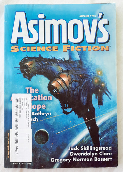 Asimov's Science Fiction Magazine by Dell Magazine August 2013 (Very good, 112 pages, Pbk)