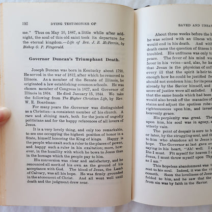 The Dying Testimonies of Saved and Unsaved edited by Rev. S. B. Shaw (Very good, 1969, HC, Newby Book Room, 315 pages)