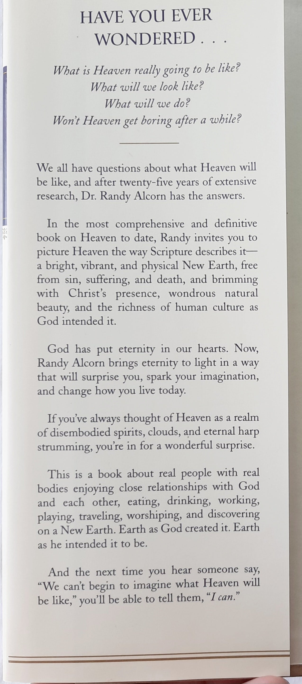 Heaven: A Comprehensive Guide to Everything the Bible Says About Our Eternal Home by Randy Alcorn (Very good, 2004, HC, 515 pages, Tyndale)