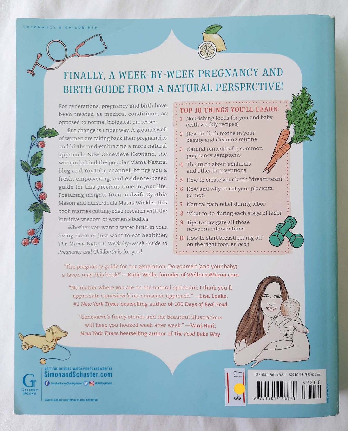 The Mama Natural Week-By-Week Guide to Pregnancy & Childbirth by Genevieve Howland (Like new, 2017, 504 pages, Simon & Schuster)