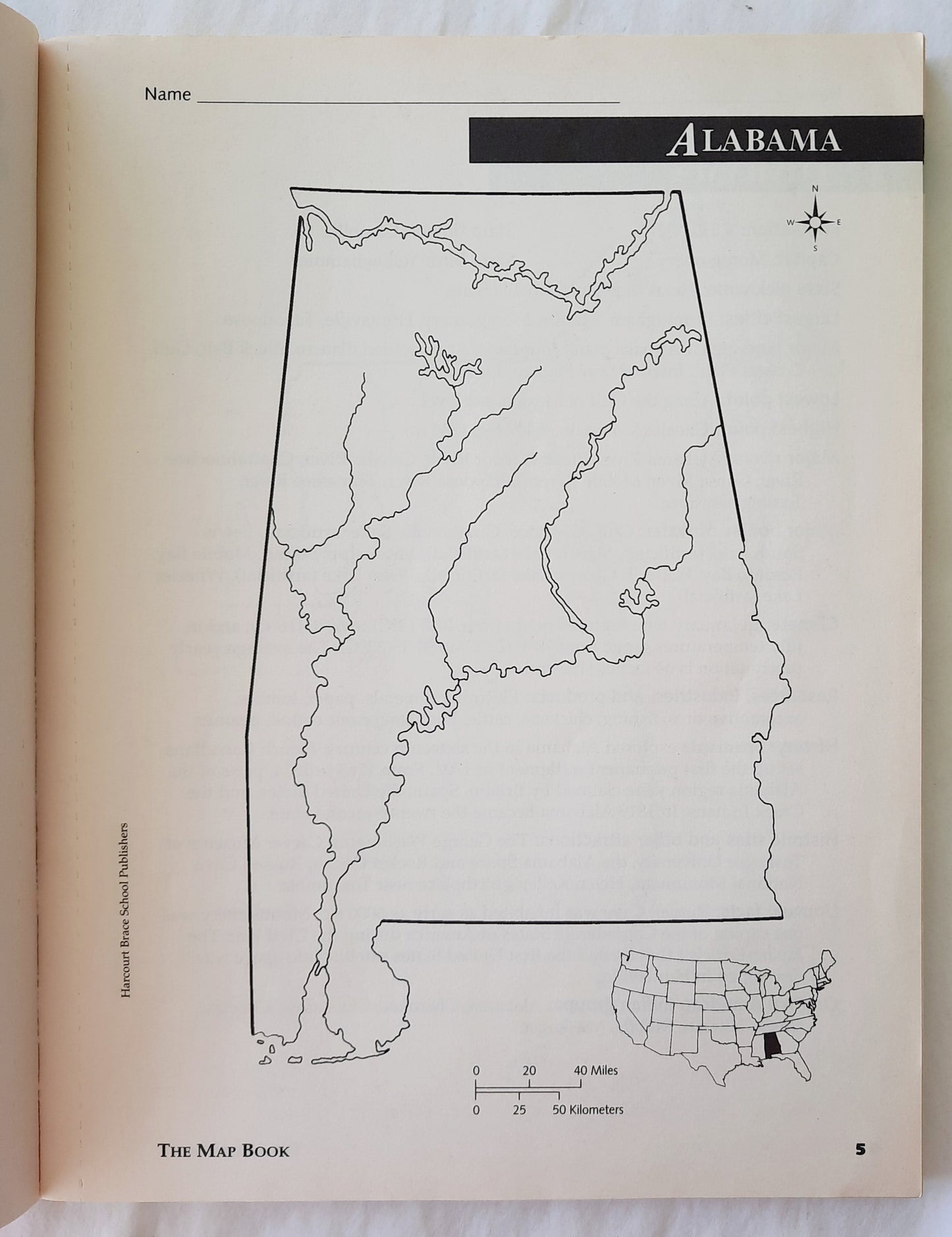 Social Studies: The Map Book by Harcourt Brace & Co. (Very good, 1998, Pbk, 176 pages)