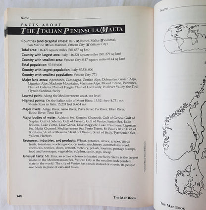 Social Studies: The Map Book by Harcourt Brace & Co. (Very good, 1998, Pbk, 176 pages)