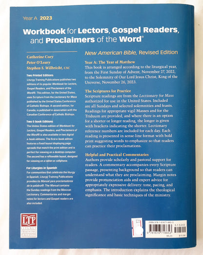 Workbook for Lectors, Gospel Readers, and Proclaimers of the Word 2023 Year A United States Edition (Very good, 2022, Pbk, 293 pages, Liturgy Training Publications)