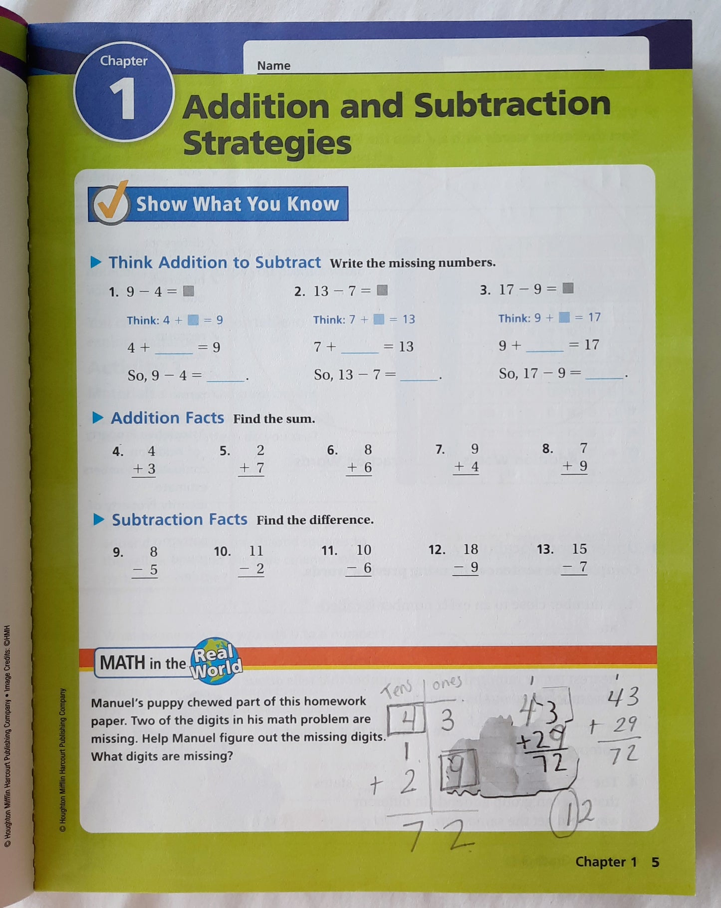 HMH Go Math! Grade 3 Volume 1 Workbook by Houghton Mifflin Harcourt Publishing Co. (Good, 2010, Pbk, 417 pages)