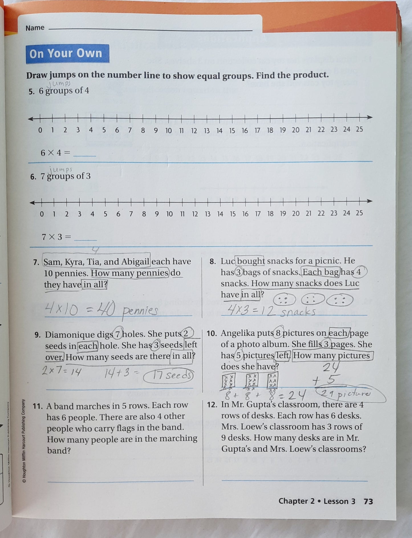 HMH Go Math! Grade 3 Volume 1 Workbook by Houghton Mifflin Harcourt Publishing Co. (Good, 2010, Pbk, 417 pages)