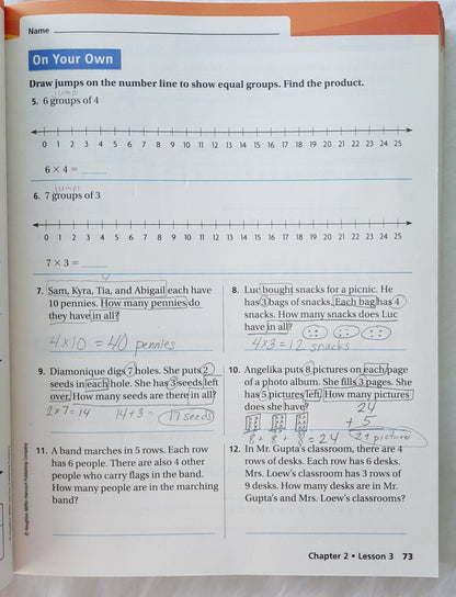 HMH Go Math! Grade 3 Volume 1 Workbook by Houghton Mifflin Harcourt Publishing Co. (Good, 2010, Pbk, 417 pages)