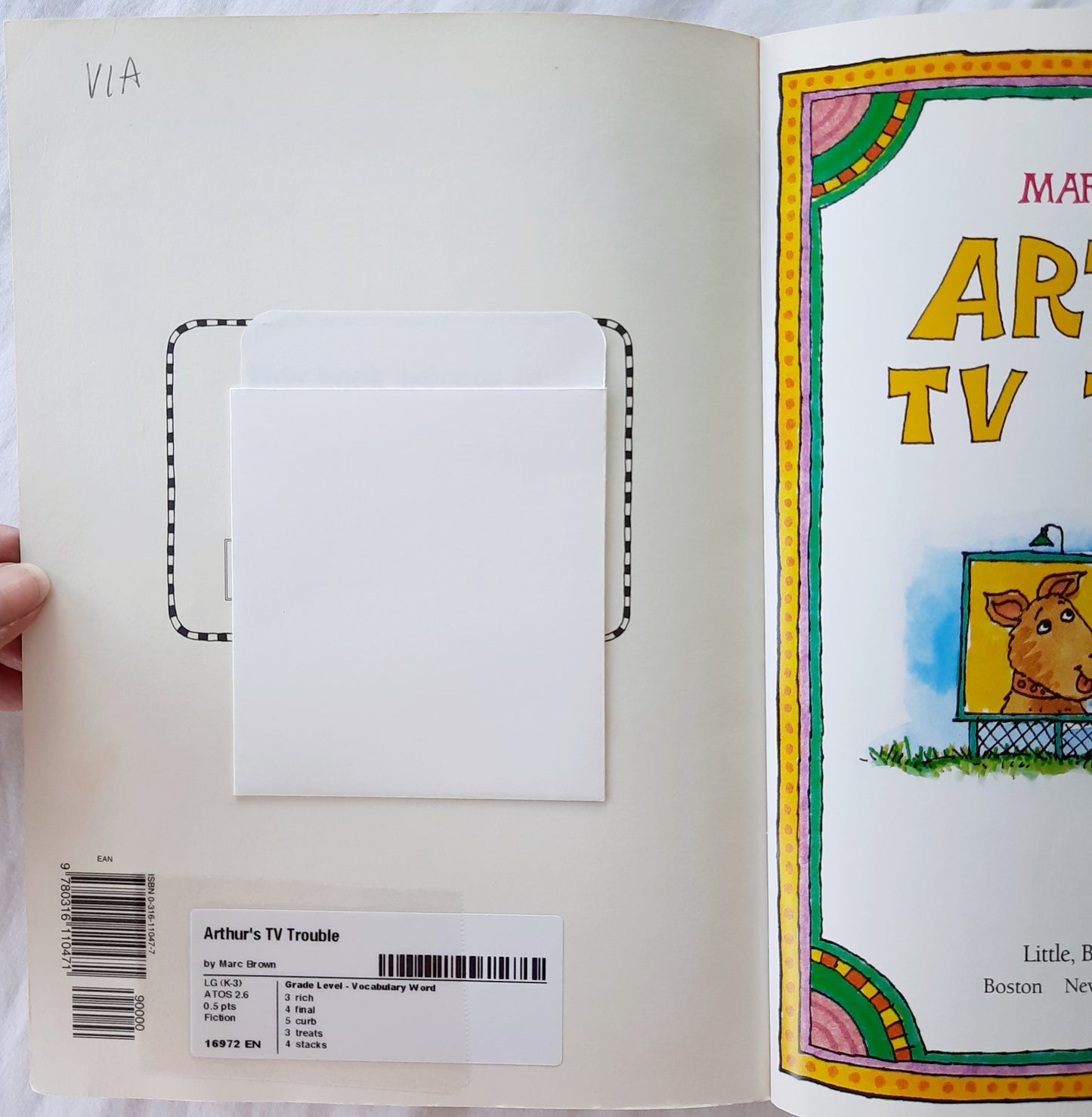 Arthur's TV Trouble by Marc Brown (Very good, 1995, Pbk, 32 pages, Little, Brown and Company)