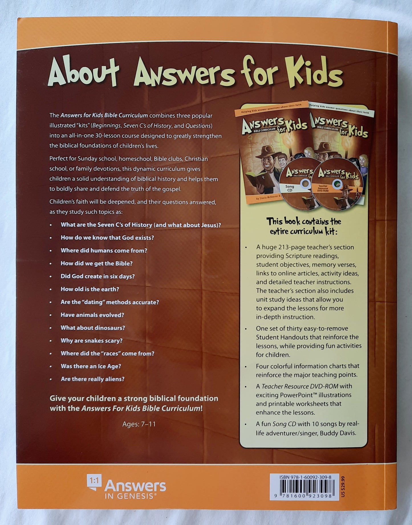 Answers for Kids Bible Curriculum by Stacie McKeever (Like New, 2021, Pbk, Anwers in Genesis)