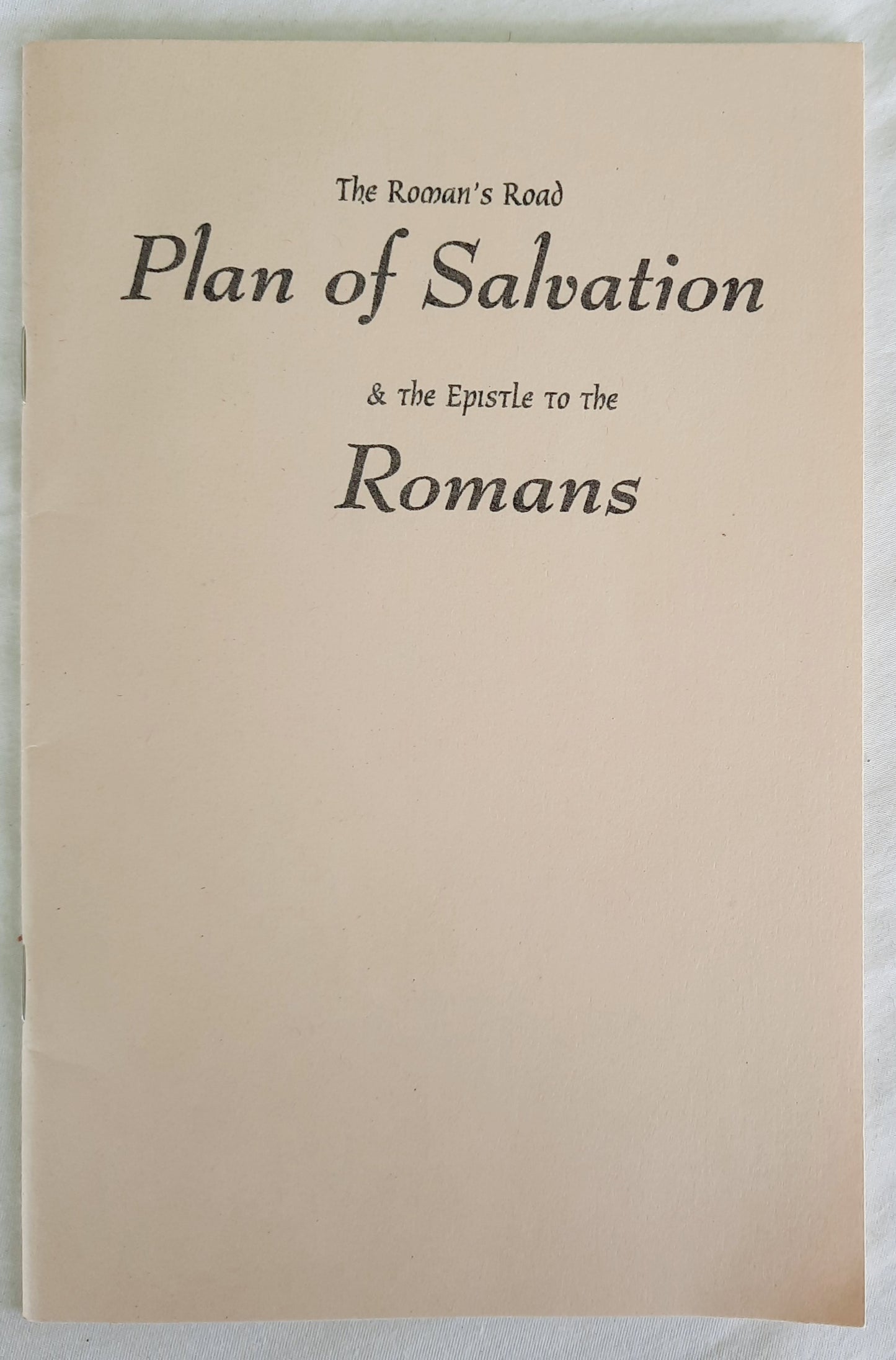 The Roman's Road Plan of Salvation Pamplet (Very good, Pbk)