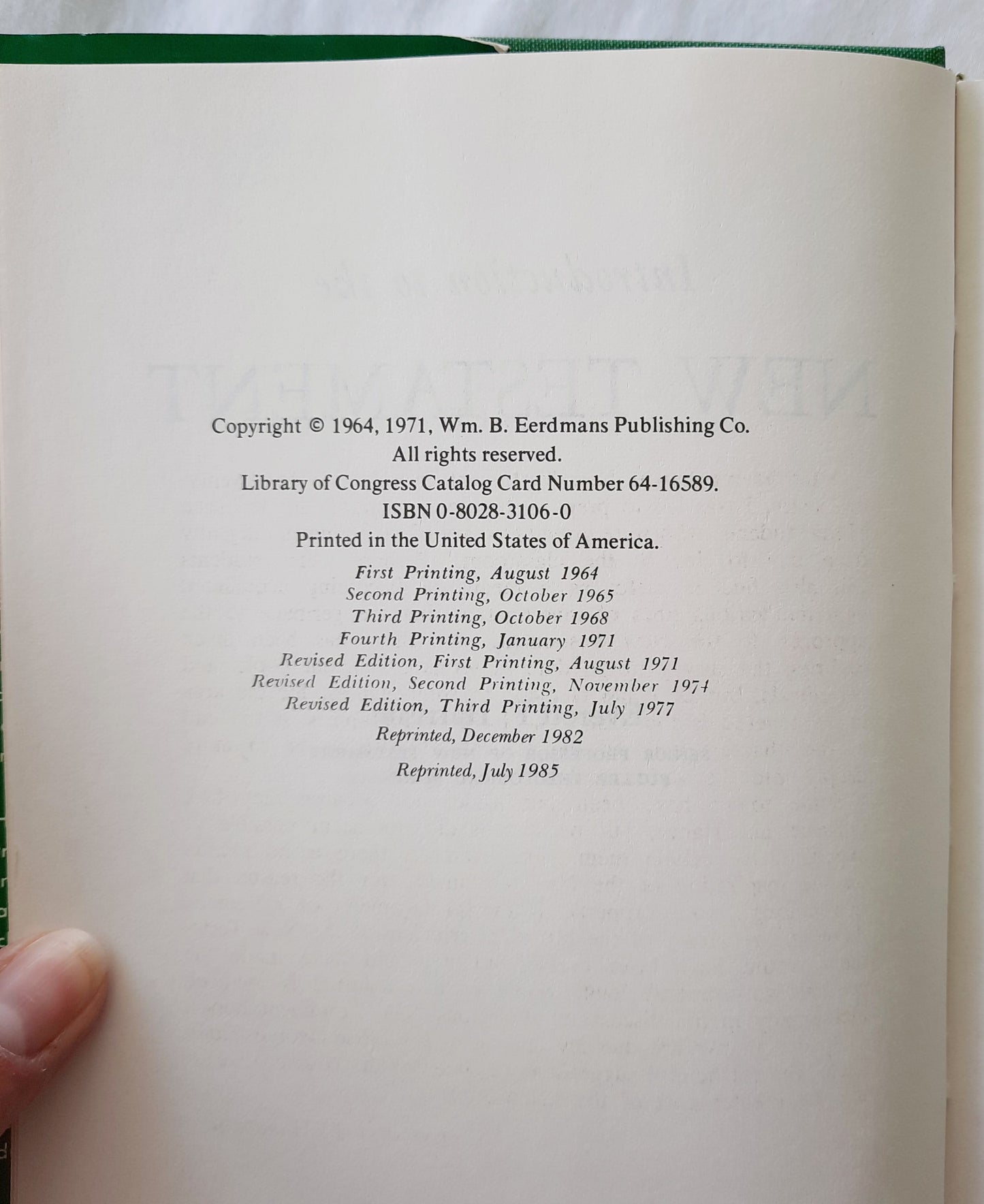 Introduction to the New Testament New Revised Edition by Everett F. Harrison (Very Good, 1983, HC, Wm. B. Eerdmans Publishing, 508 pages)