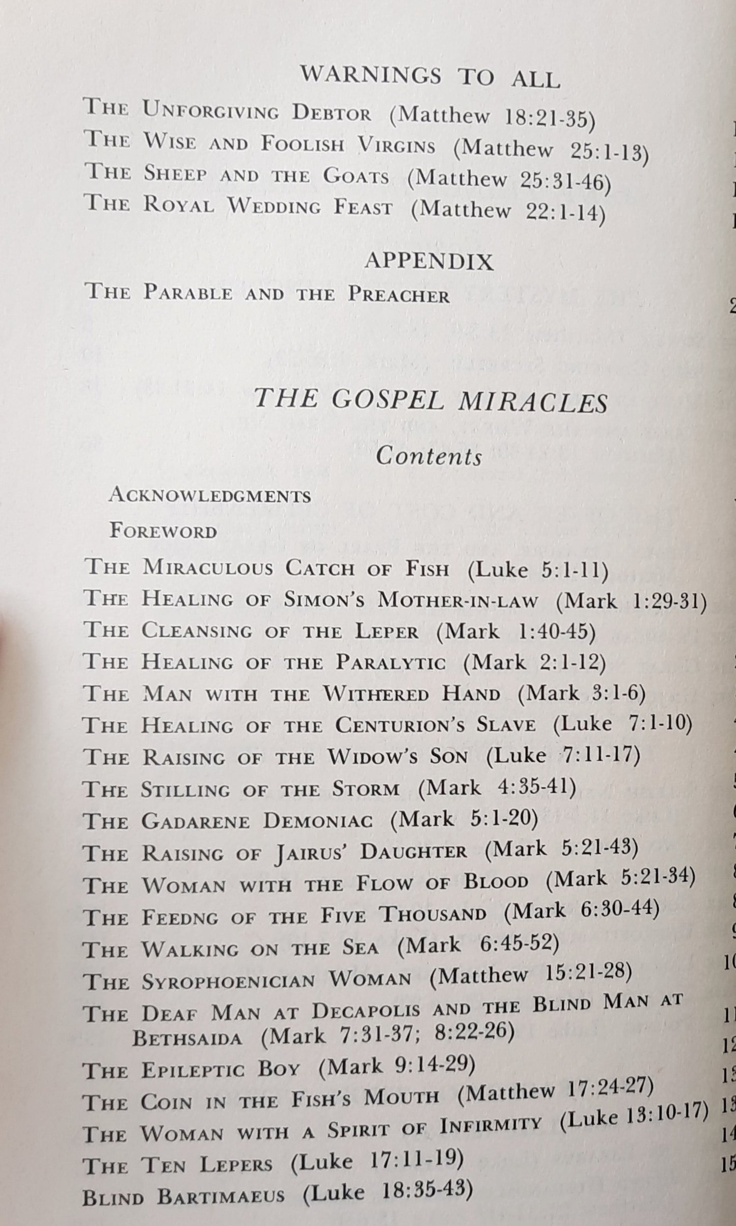 Many Things in Parables & The Gospel Miracles by Ronald S. Wallace (Good, 1963, Pbk, 161 pages, Wm. B. Eerdmans Publ)