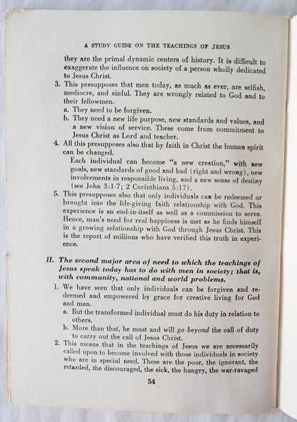 A Study Guide on the Teachings of Jesus by Mack B. Stokes (Very Good, 1970, Pbk, 64 pages, Tidings)