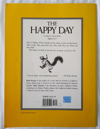 The Happy Day by Ruth Krauss; Marc Simont (Very good, 1989, Pbk, 36 pages, HarperCollins)