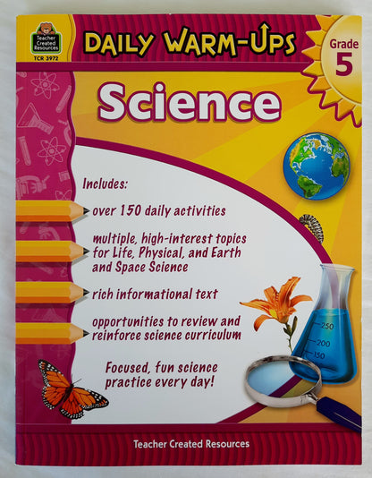 Daily Warm-Ups Science Grade 5 by Robert W. Smith (New, 2019, Pbk, 176 pages, Teacher Created Resources)