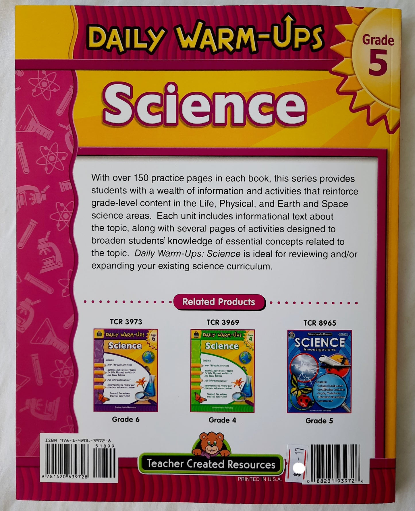 Daily Warm-Ups Science Grade 5 by Robert W. Smith (New, 2019, Pbk, 176 pages, Teacher Created Resources)