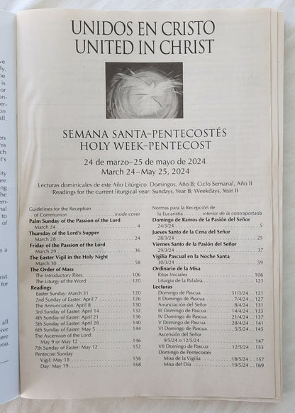 Unidos en Cristo Semana Santa-Pentecostes March 24-May 25, 2024 (Very good, 2023, Pbk, Oregon Catholic Press)