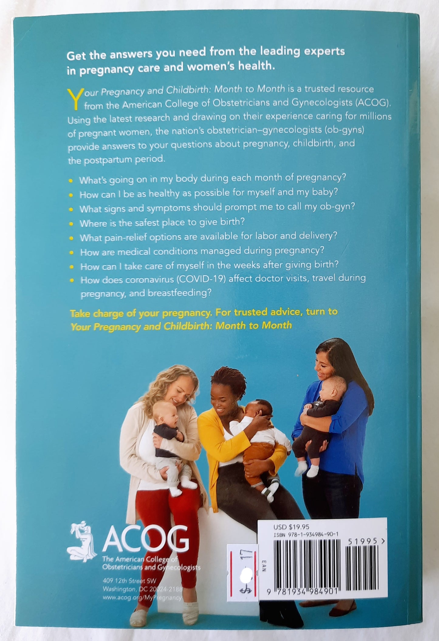 Your Pregnancy and Childbirth Month to Month 7th edition by ACOG (Like New, 2021, Pbk, 762 pages, American College of Obstetricians and Gynecologists)