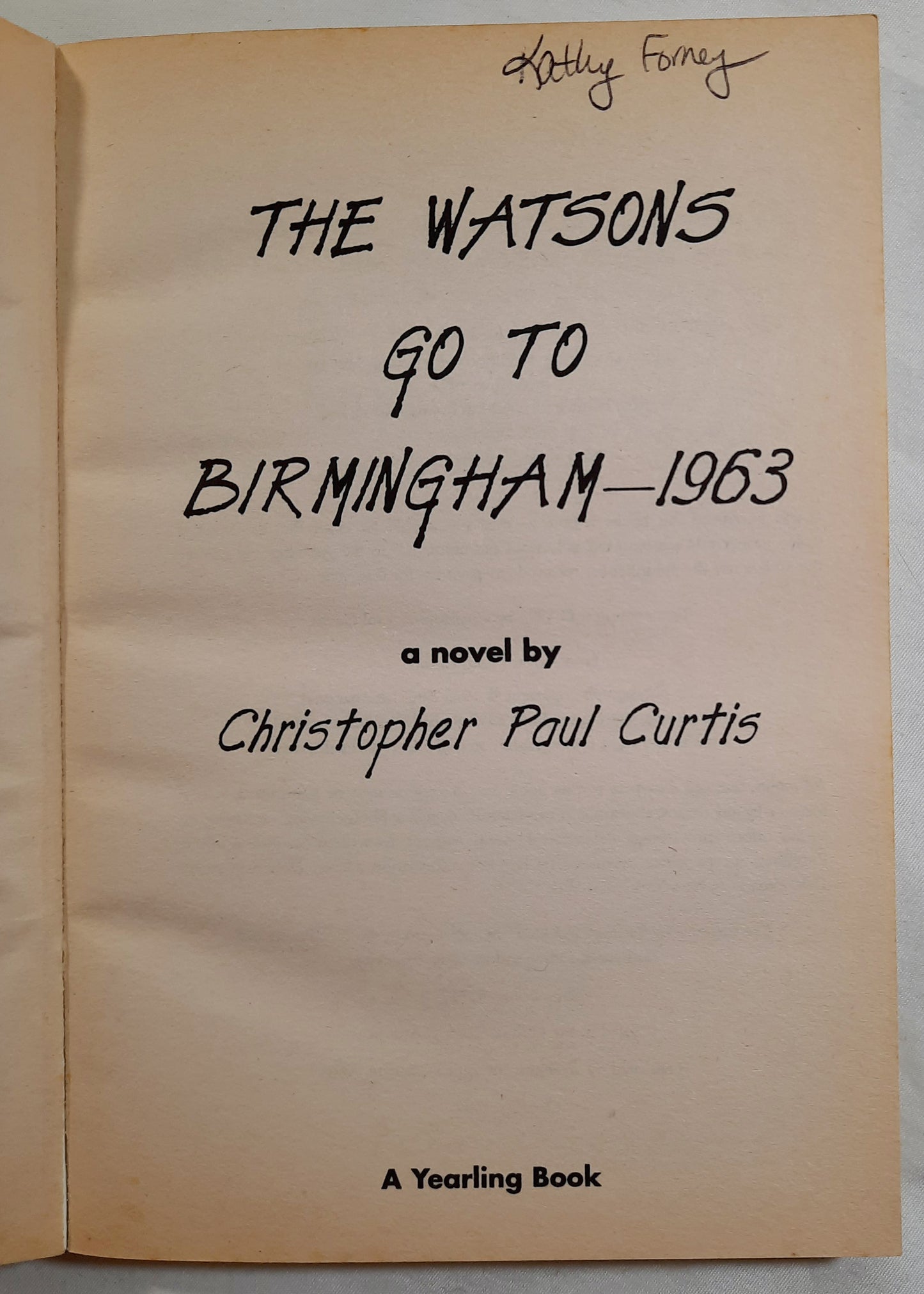 The Watsons Go to Birmingham - 1963by Christopher Paul Curtis (Very good, 1998, Pbk, 211 pages, Scholastic)