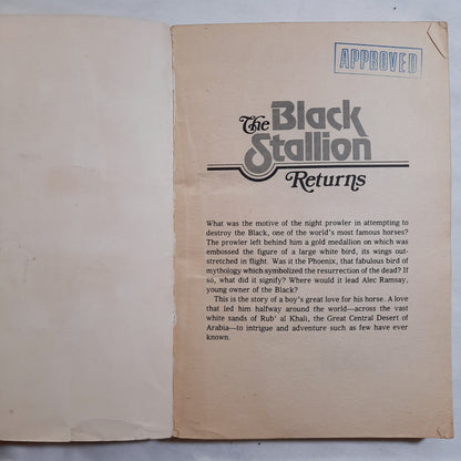 The Black Stallion Returns #2 by Walter Farley (Good, 1973, Pbk, 200 pages, Random House)