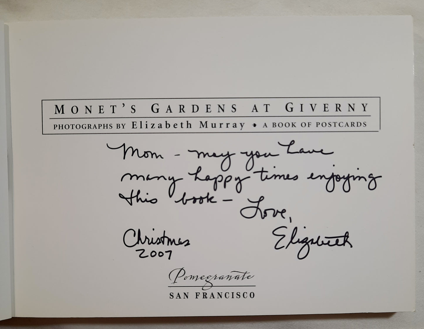 Monet's Gardens at Giverny: A Book of Postcards by Elizabeth Murray (Very good, 1990, Pbk, 30 pages, Pomegranate Artbooks)